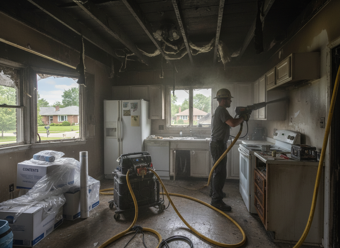 Emergency fire damage restoration in Winnetka