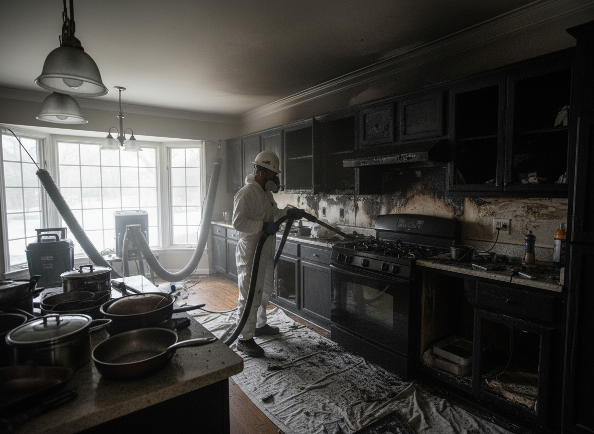 Kitchen fire cleanup in Winnetka